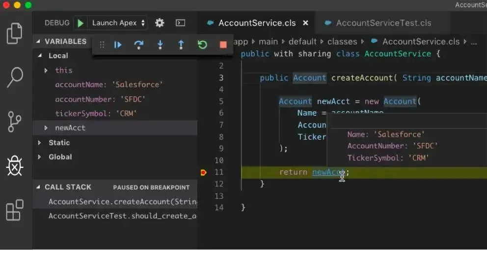 apex debugger